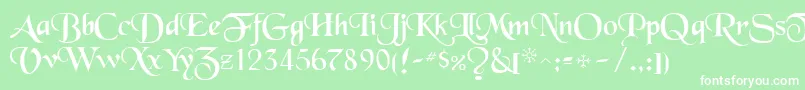 ToloisiRegular-Schriftart – Weiße Schriften auf grünem Hintergrund