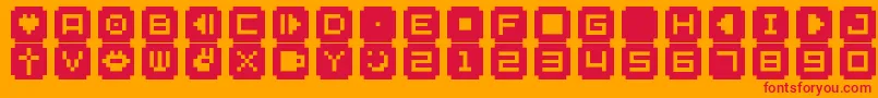フォントBmStampCyrNormal – オレンジの背景に赤い文字
