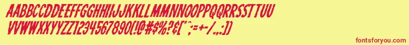 Carnivalcorpsesuperital Font – Red Fonts on Yellow Background