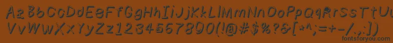 Шрифт Numbbunnyshdita – чёрные шрифты на коричневом фоне