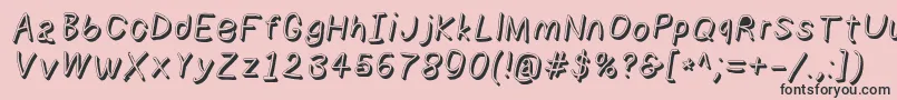 Numbbunnyshdita-Schriftart – Schwarze Schriften auf rosa Hintergrund