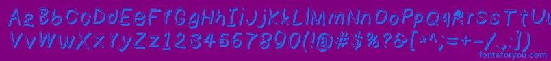 Numbbunnyshdita-fontti – siniset fontit violetilla taustalla