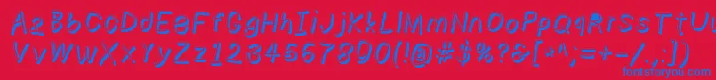 Numbbunnyshdita Font – Blue Fonts on Red Background