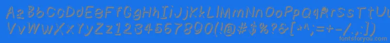 Numbbunnyshdita Font – Gray Fonts on Blue Background