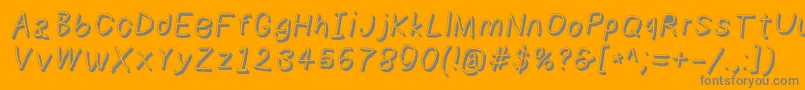 Numbbunnyshdita Font – Gray Fonts on Orange Background