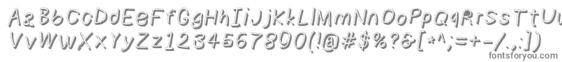 Numbbunnyshdita-Schriftart – Graue Schriften auf weißem Hintergrund