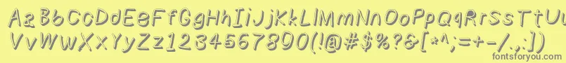 Numbbunnyshdita Font – Gray Fonts on Yellow Background