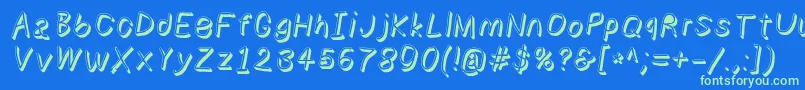 Numbbunnyshdita Font – Green Fonts on Blue Background