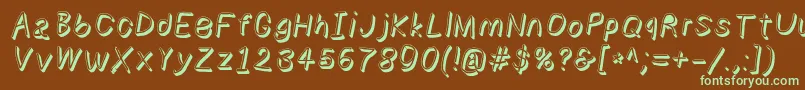 Numbbunnyshdita Font – Green Fonts on Brown Background