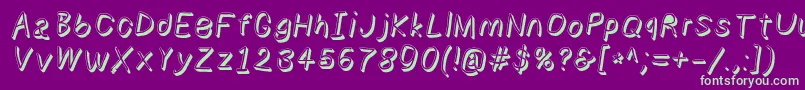 Numbbunnyshdita-Schriftart – Grüne Schriften auf violettem Hintergrund