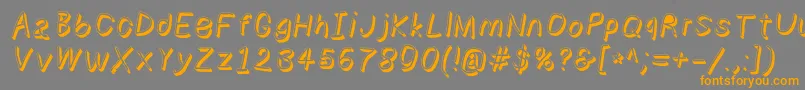 Numbbunnyshdita-Schriftart – Orangefarbene Schriften auf grauem Hintergrund