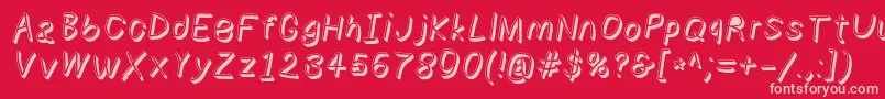 Numbbunnyshdita Font – Pink Fonts on Red Background