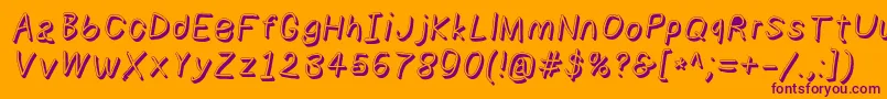 Numbbunnyshdita Font – Purple Fonts on Orange Background