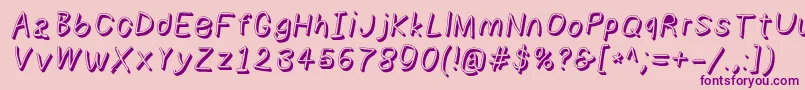 Numbbunnyshdita-fontti – violetit fontit vaaleanpunaisella taustalla