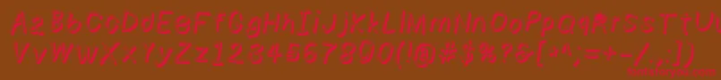 Numbbunnyshdita Font – Red Fonts on Brown Background