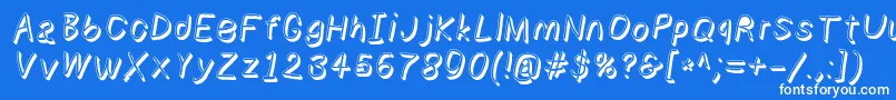 Numbbunnyshdita Font – White Fonts on Blue Background