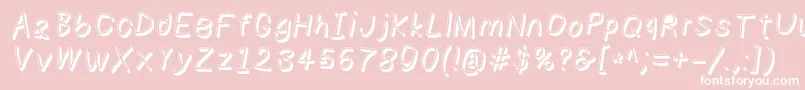 Numbbunnyshdita-Schriftart – Weiße Schriften auf rosa Hintergrund