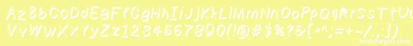 Numbbunnyshdita Font – White Fonts on Yellow Background