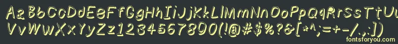 Numbbunnyshdita Font – Yellow Fonts on Black Background