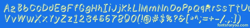 Numbbunnyshdita Font – Yellow Fonts on Blue Background