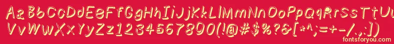 Numbbunnyshdita Font – Yellow Fonts on Red Background