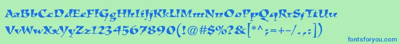 KigalistdRoman Font – Blue Fonts on Green Background
