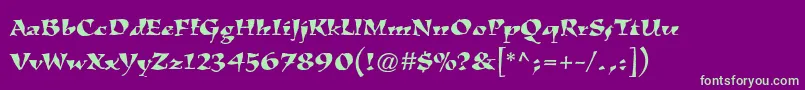 KigalistdRoman Font – Green Fonts on Purple Background