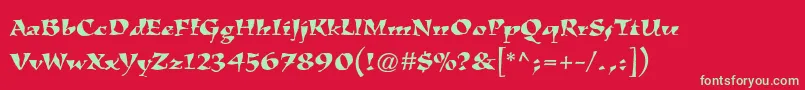 KigalistdRoman Font – Green Fonts on Red Background