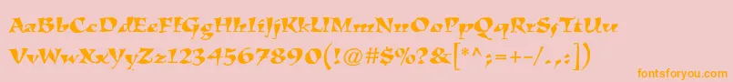 KigalistdRoman Font – Orange Fonts on Pink Background