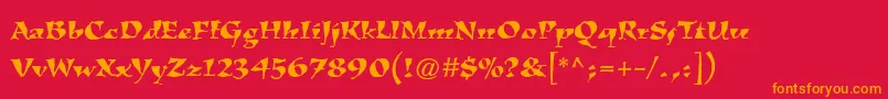 KigalistdRoman Font – Orange Fonts on Red Background