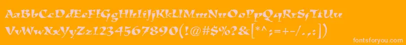 KigalistdRoman-fontti – vaaleanpunaiset fontit oranssilla taustalla