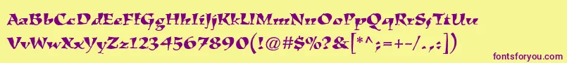 KigalistdRoman Font – Purple Fonts on Yellow Background