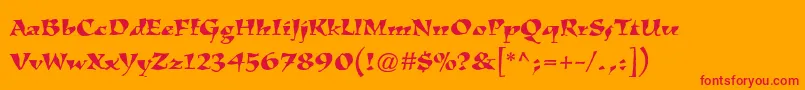 KigalistdRoman Font – Red Fonts on Orange Background