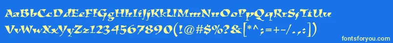 KigalistdRoman-fontti – keltaiset fontit sinisellä taustalla