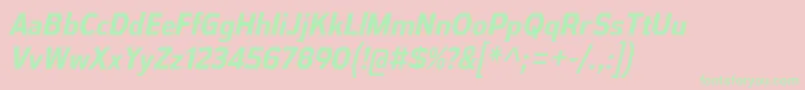 AthabascaCdBdIt Font – Green Fonts on Pink Background