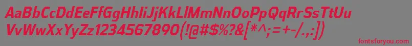 AthabascaCdBdIt Font – Red Fonts on Gray Background