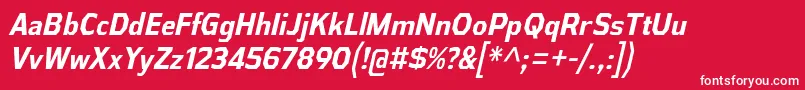 フォントAthabascaCdBdIt – 赤い背景に白い文字
