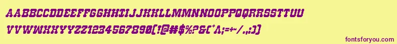 Usmarshalcondital Font – Purple Fonts on Yellow Background