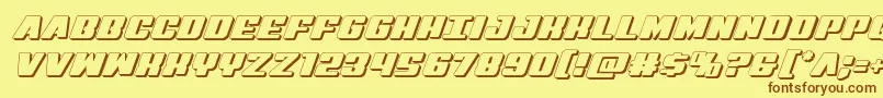 Virginhybrid3D Font – Brown Fonts on Yellow Background