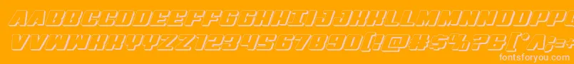 Virginhybrid3D-Schriftart – Rosa Schriften auf orangefarbenem Hintergrund