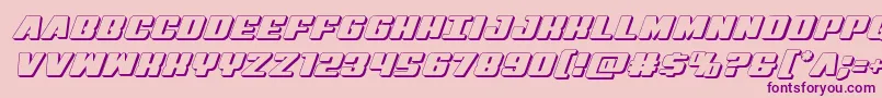 Virginhybrid3D-Schriftart – Violette Schriften auf rosa Hintergrund