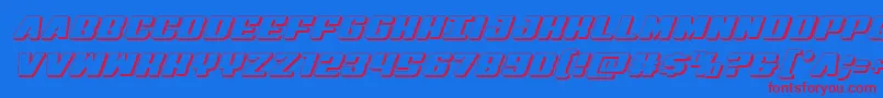 Virginhybrid3D Font – Red Fonts on Blue Background