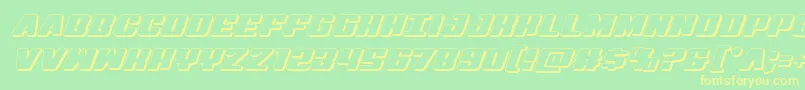 Virginhybrid3D Font – Yellow Fonts on Green Background