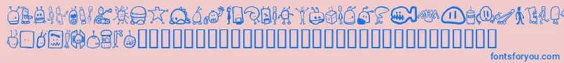 Tombots Font – Blue Fonts on Pink Background