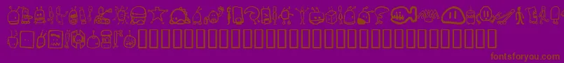 Weitere Informationen zur Tombots-Schriftart Tombots-Schriftart – Braune Schriften auf violettem Hintergrund