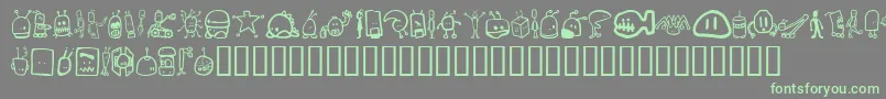 Tombots-Schriftart – Grüne Schriften auf grauem Hintergrund