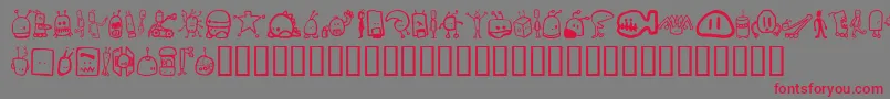 Tombots-Schriftart – Rote Schriften auf grauem Hintergrund