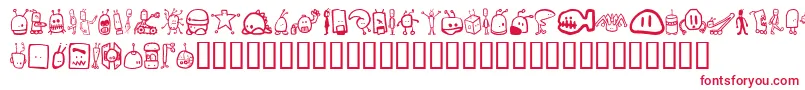 Tombots Font – Red Fonts on White Background