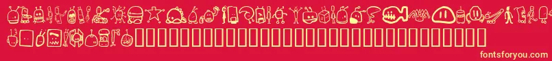 Tombots Font – Yellow Fonts on Red Background