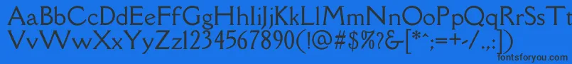 フォントDellarespiraRegular – 黒い文字の青い背景
